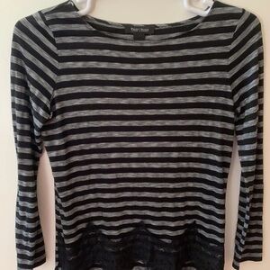 Women’s White House, Black market shirt, black and gray with lace size small